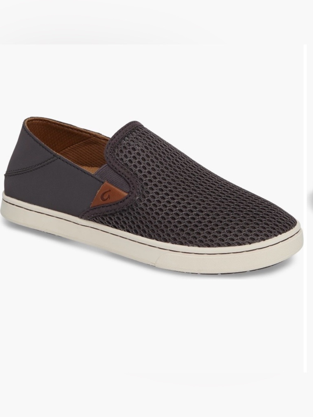 OluKai Pehuea Dark Gray “Drop In”  Breathable Mesh Slip-On Slide Sneakers 8